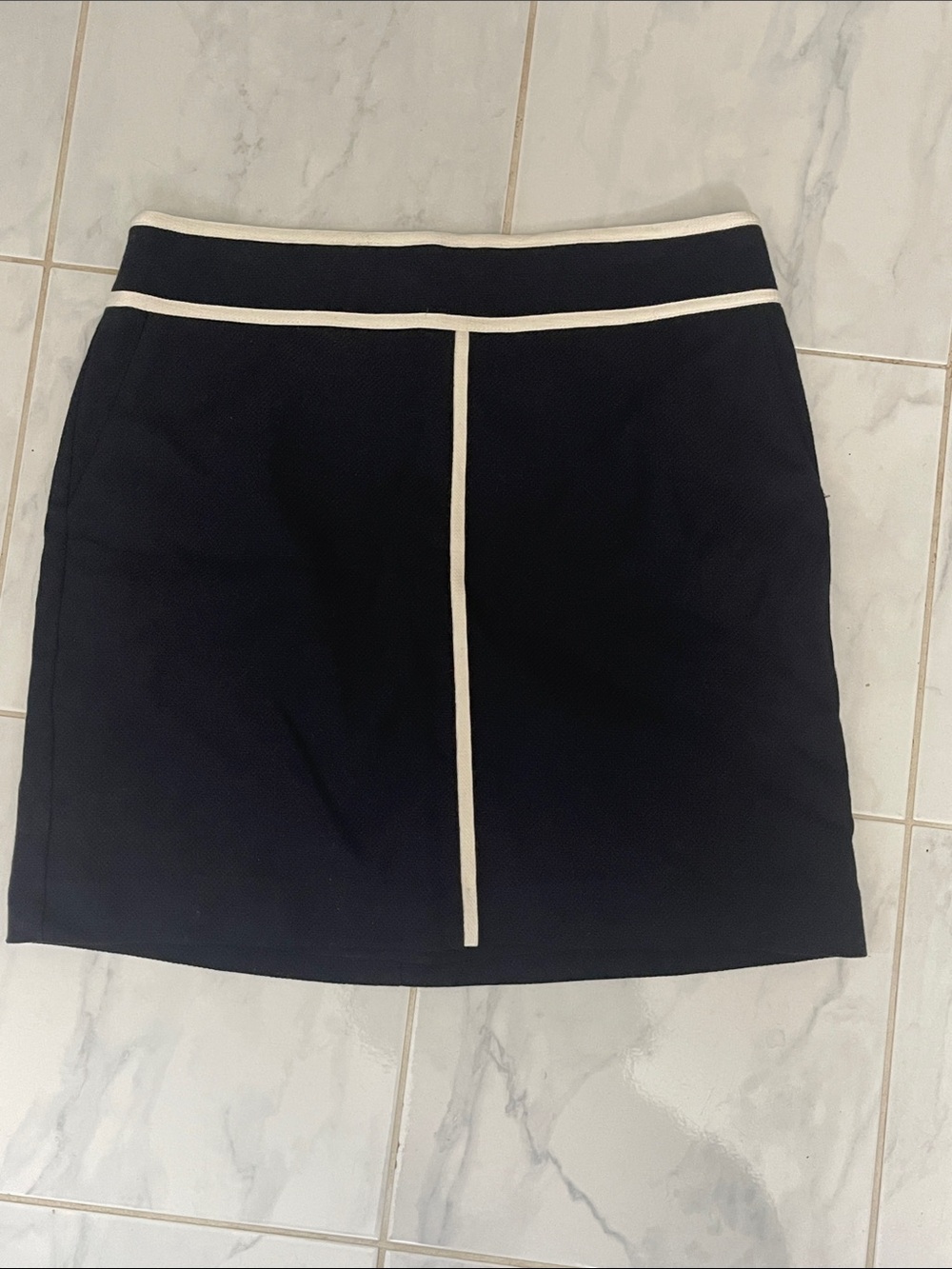 Ann Taylor Navy Mini Skirt with white stripes